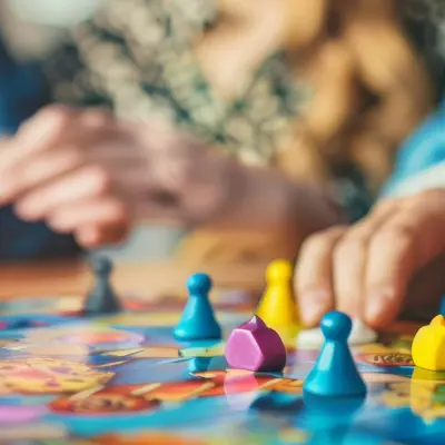 Close up of hands playing a board game